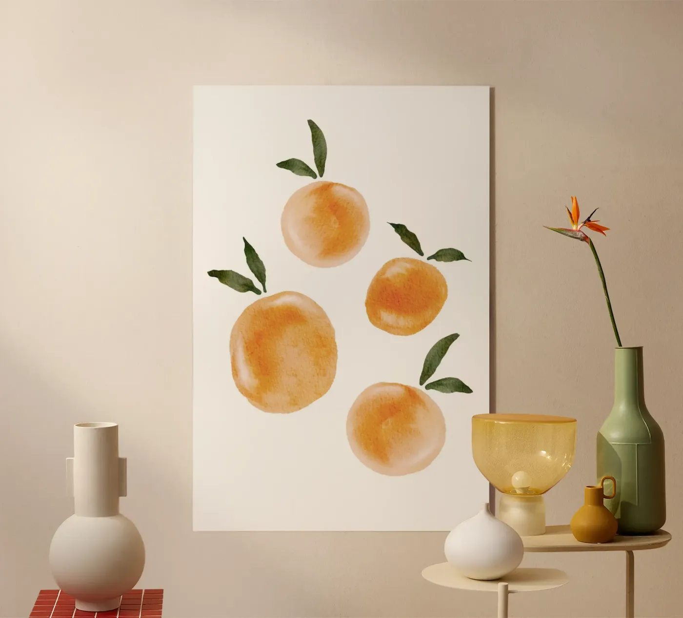 Orange pattern plexiglas de Melloi Art Print