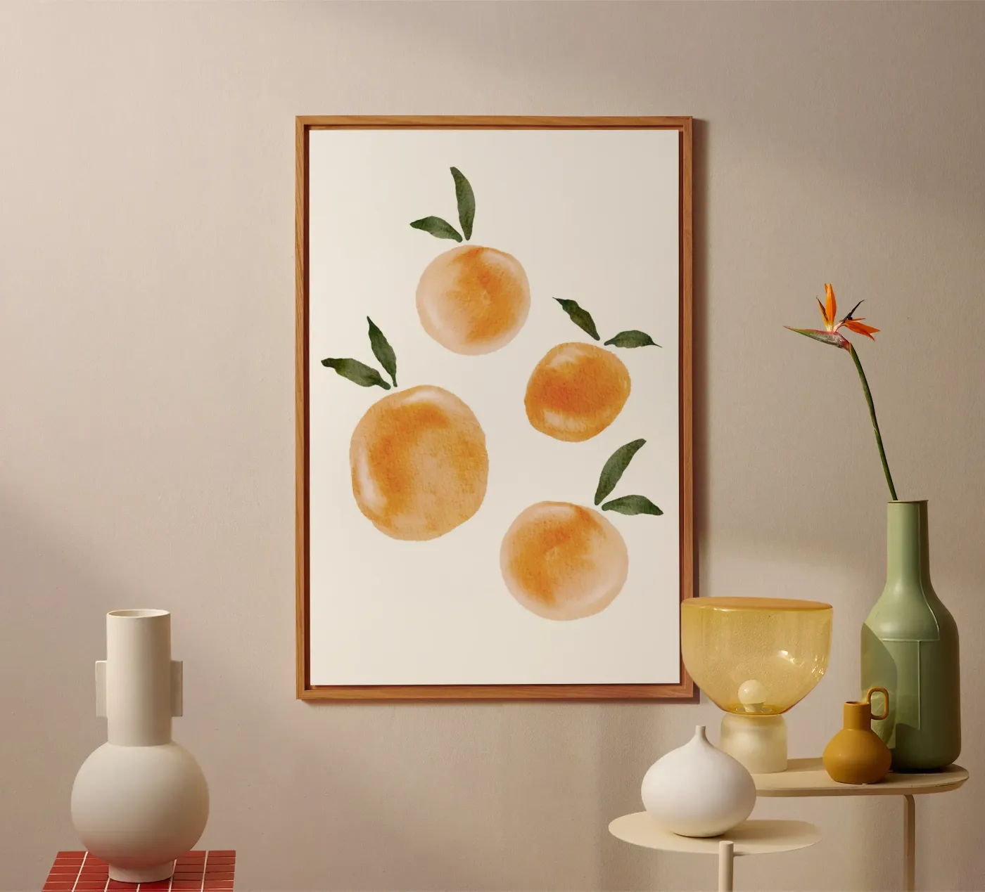 Oranje patroon forex-plaat van Melloi Art Print