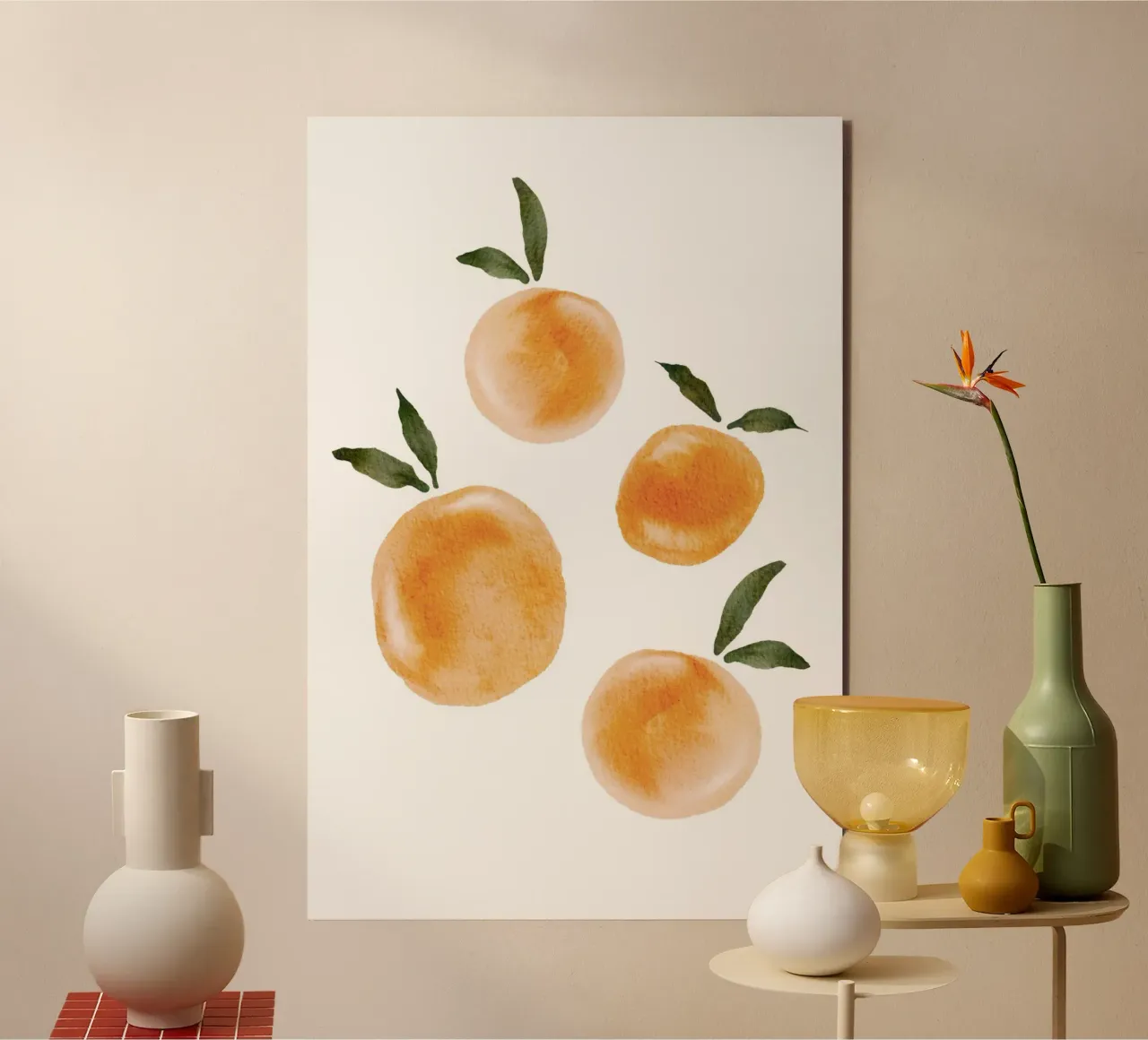 Orange pattern forex plate by Melloi Art Print