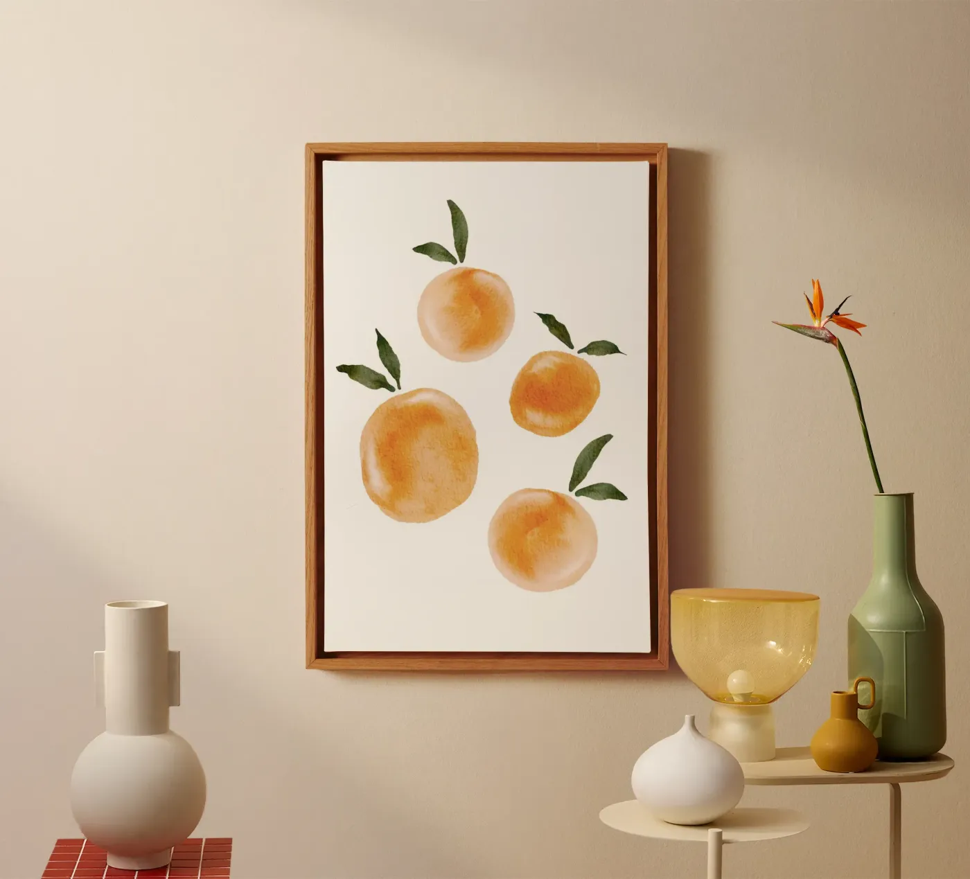 Orange pattern canvas van Melloi Art Print