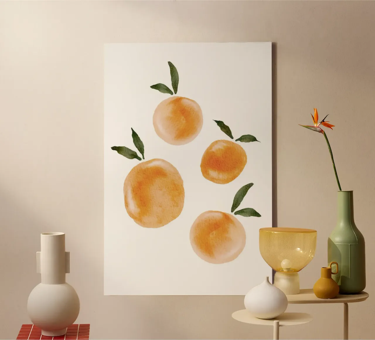 Orange pattern canvas by Melloi Art Print