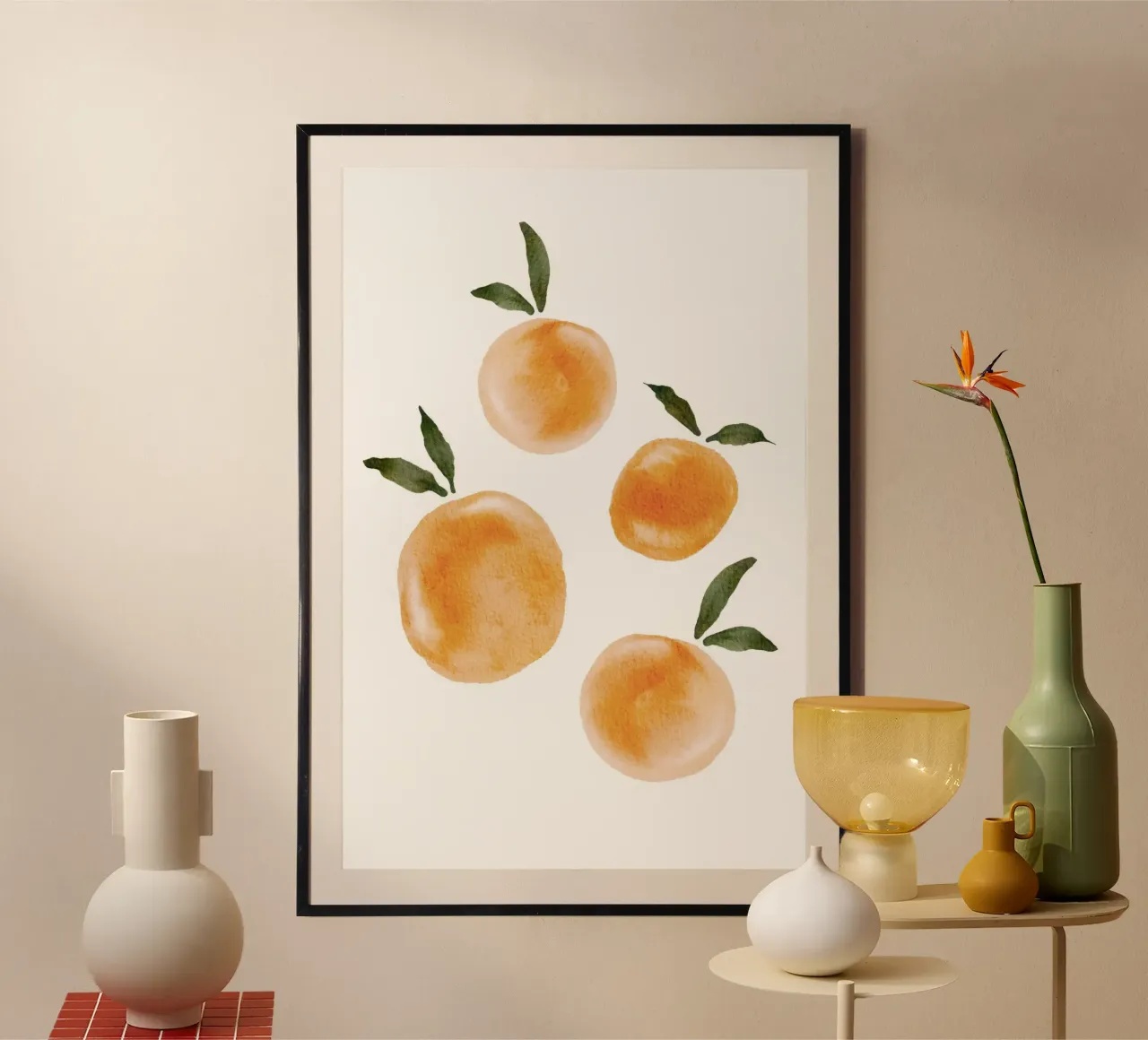 Orange pattern poster by Melloi Art Print