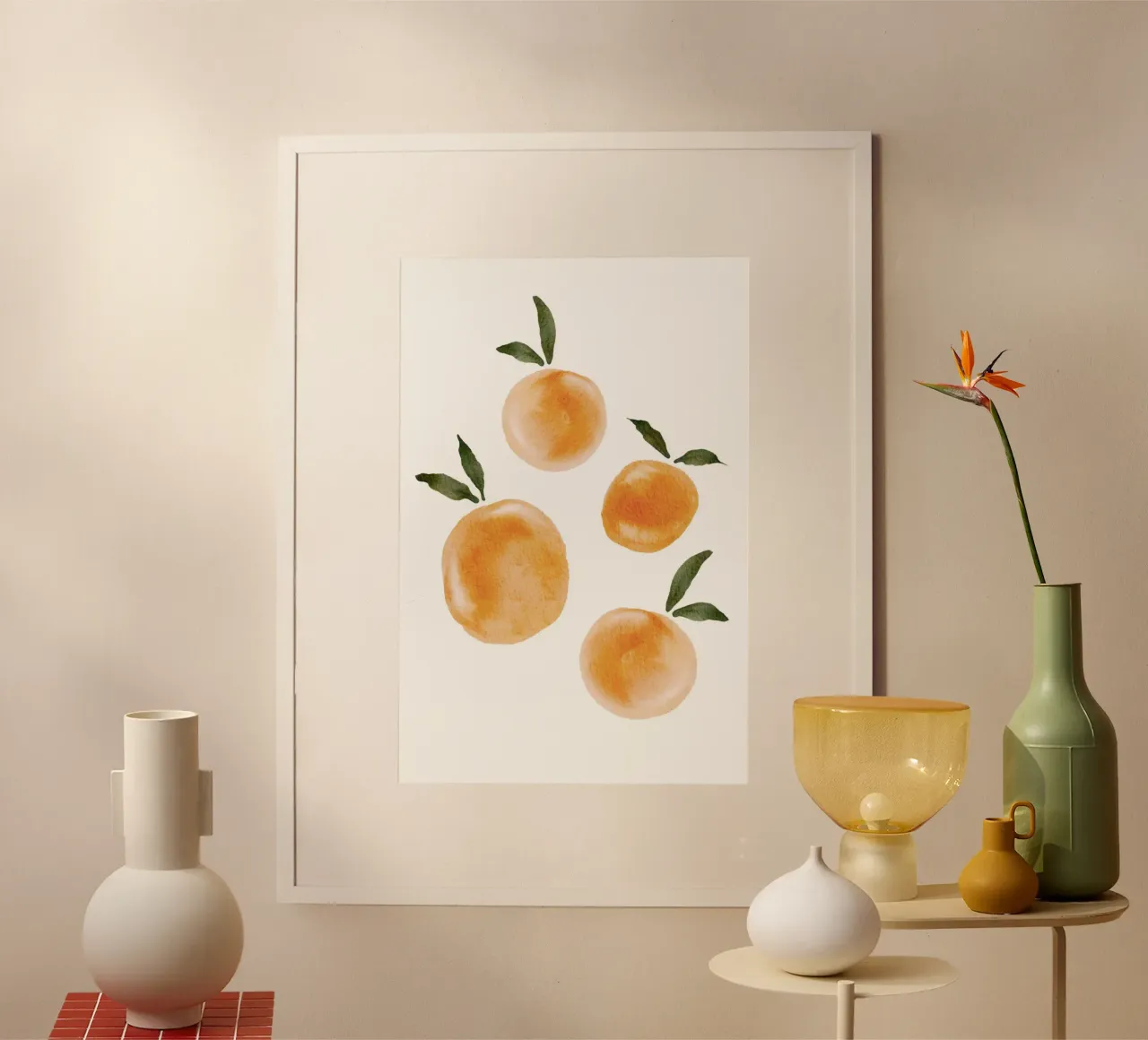 Orange pattern poster by Melloi Art Print
