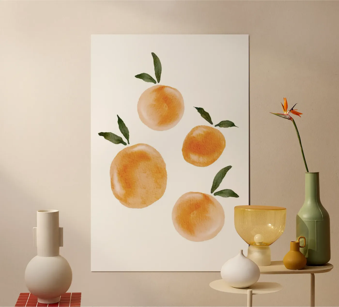 Orange pattern poster van Melloi Art Print