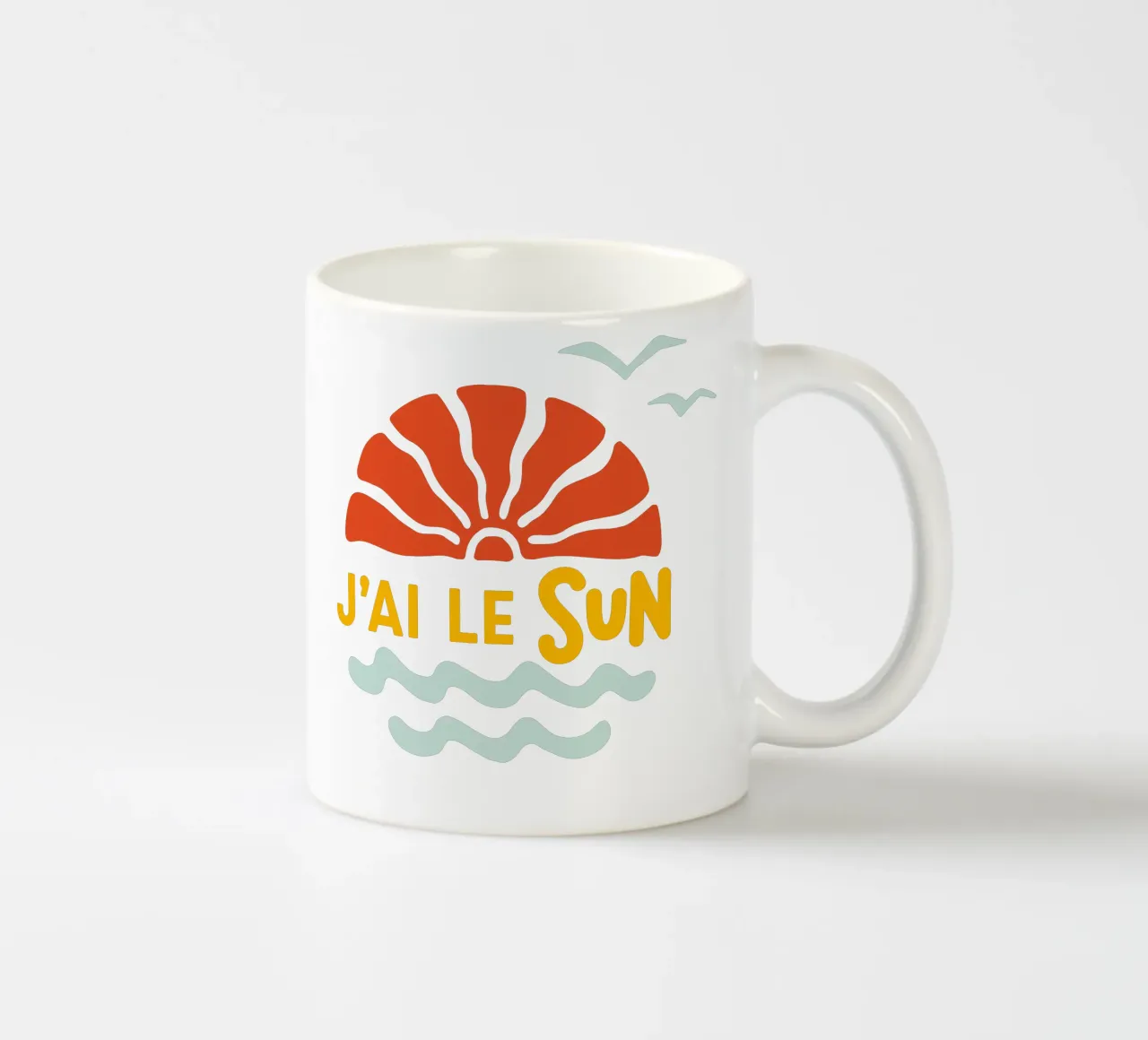 j'ai le sun seum soleil plage retro océan mer tazza in ceramica da alice