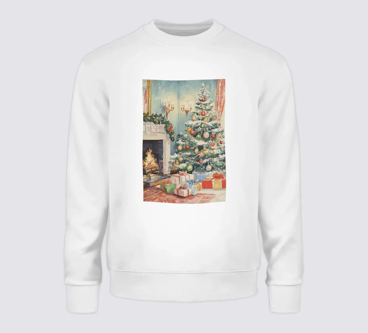 Klassieke kerst sweatshirt van Melloi Art Print