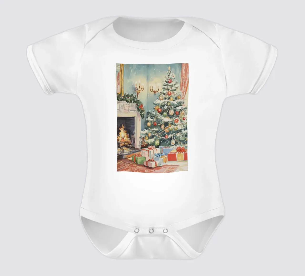 Natale classico body neonato maniche corte da Melloi Art Print