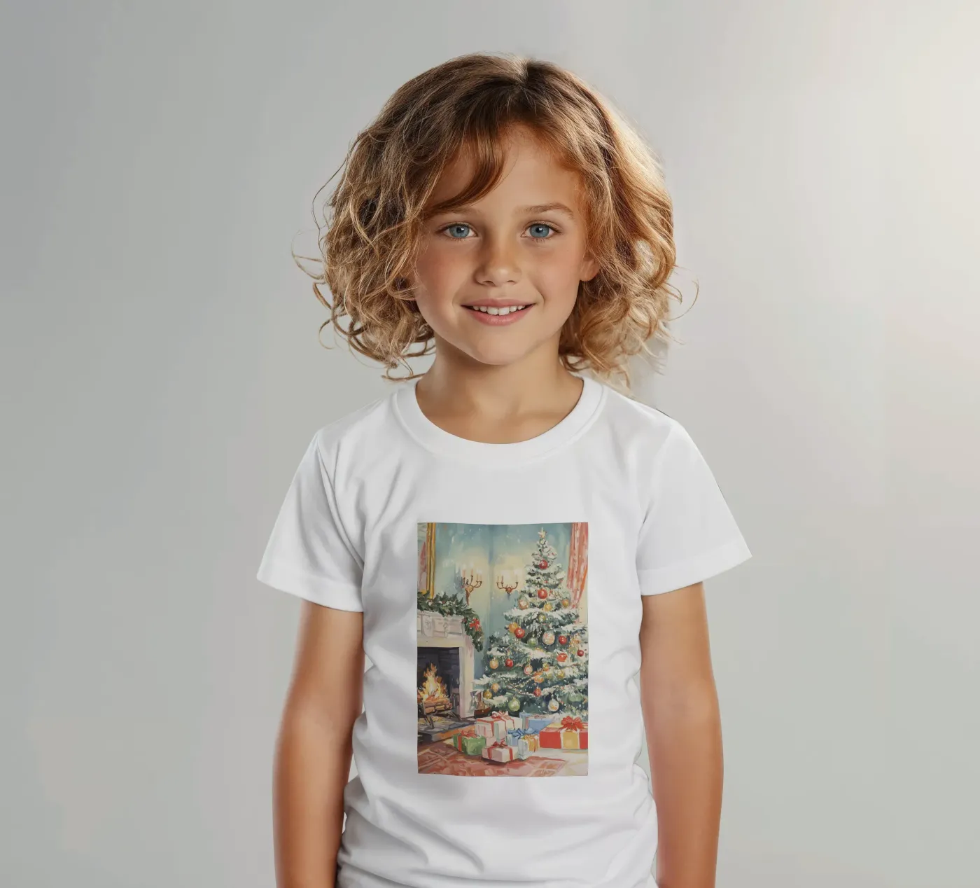 Natale classico t-shirt bambini da Melloi Art Print