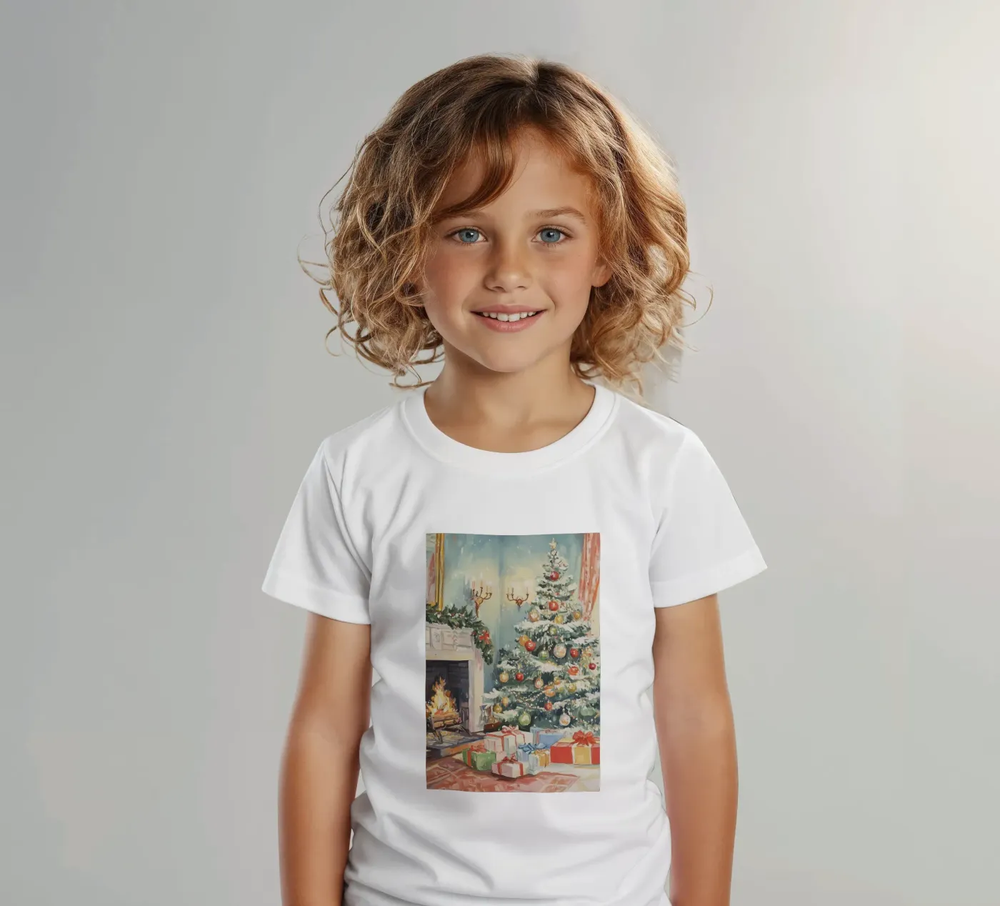 Natale classico t-shirt bambini da Melloi Art Print