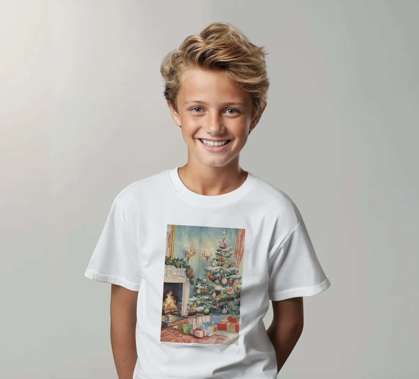 Natale classico t-shirt bambini da Melloi Art Print