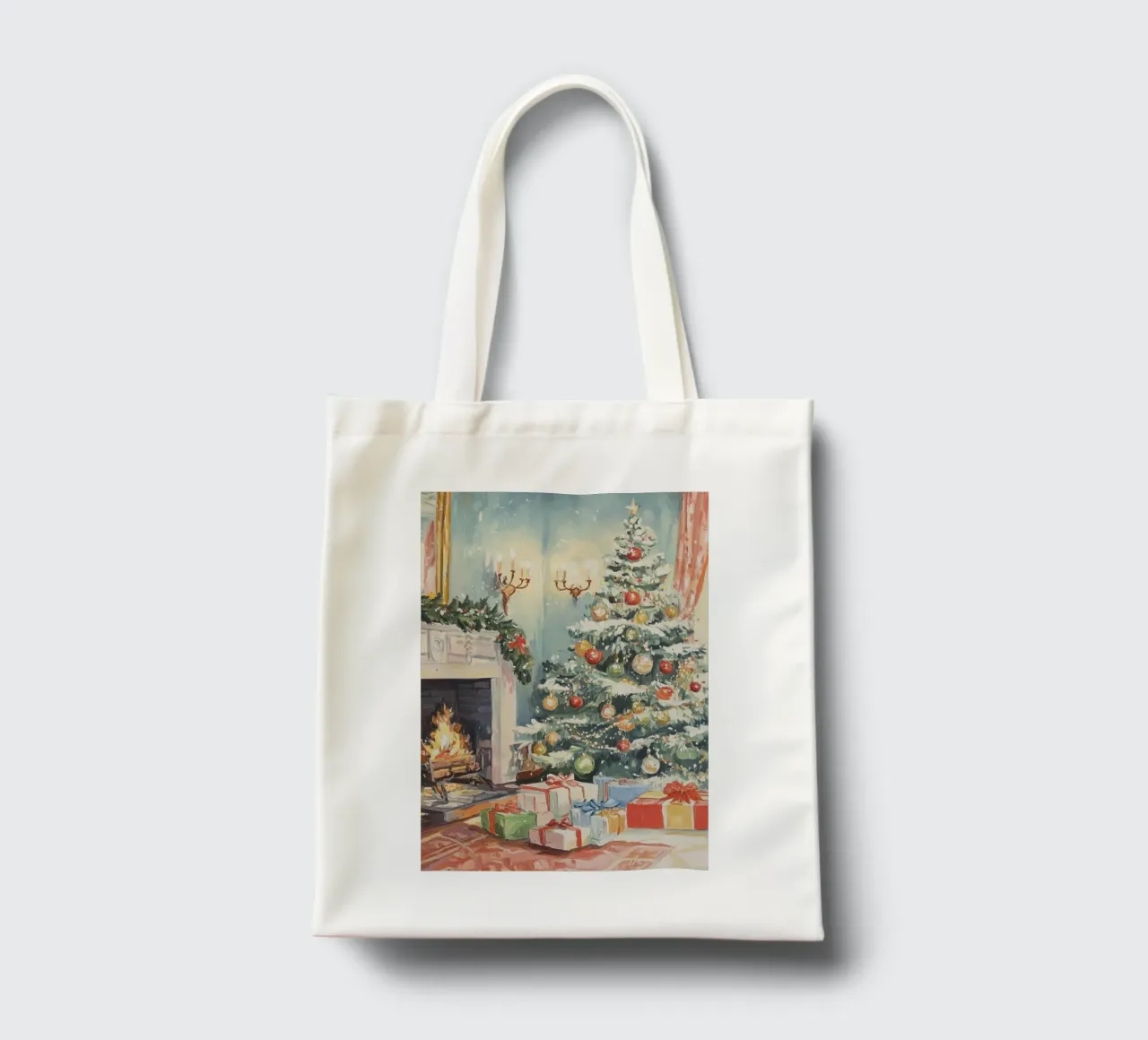 Natale classico borsa in juta da Melloi Art Print