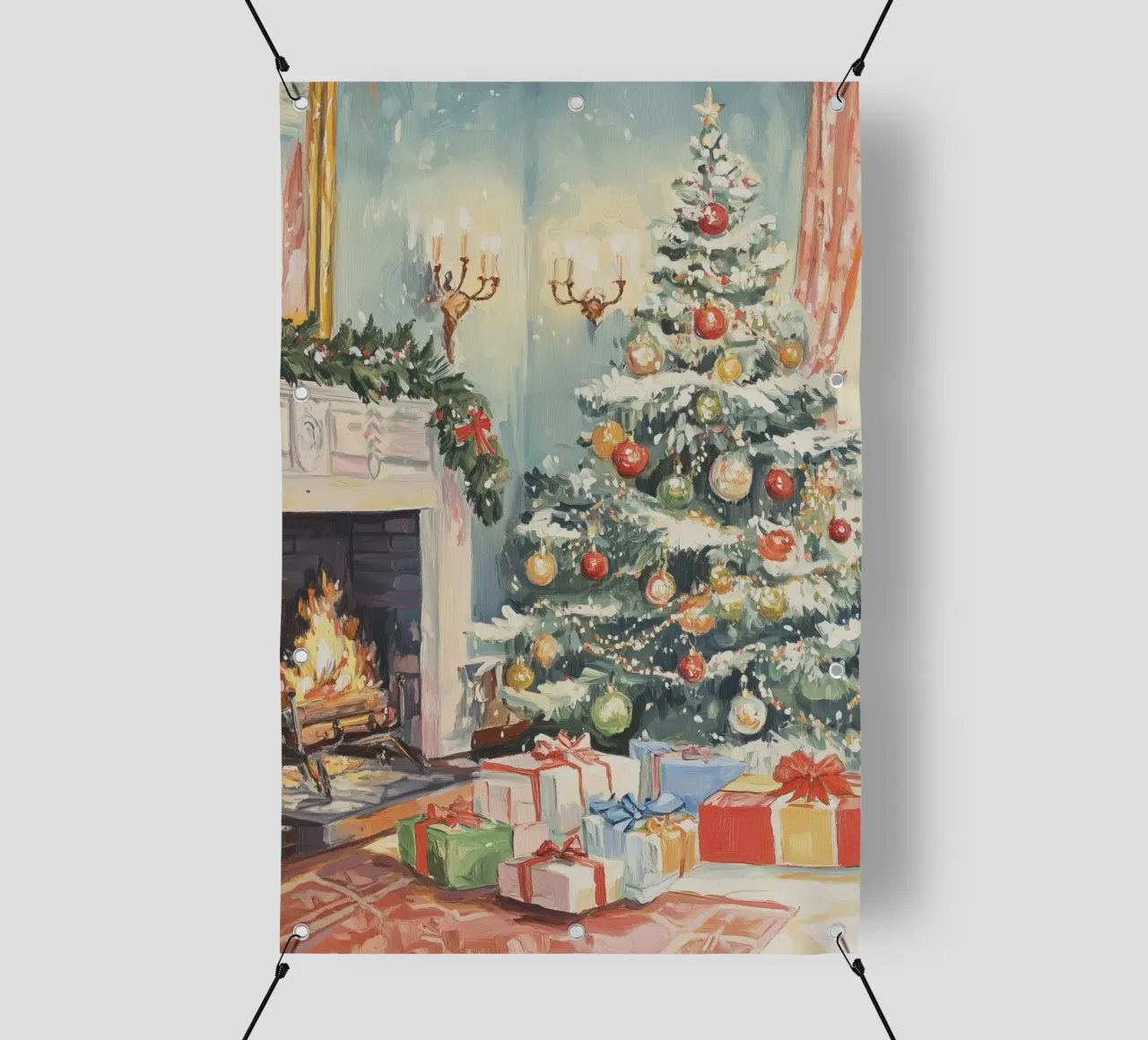 Natale classico telo in pvc da Melloi Art Print
