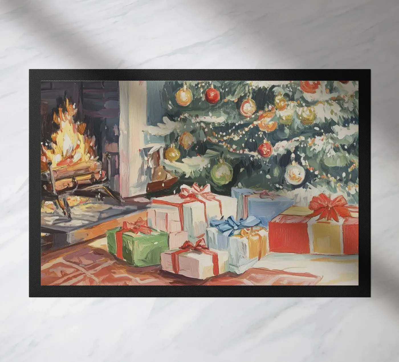 Klassieke kerst deurmat van Melloi Art Print