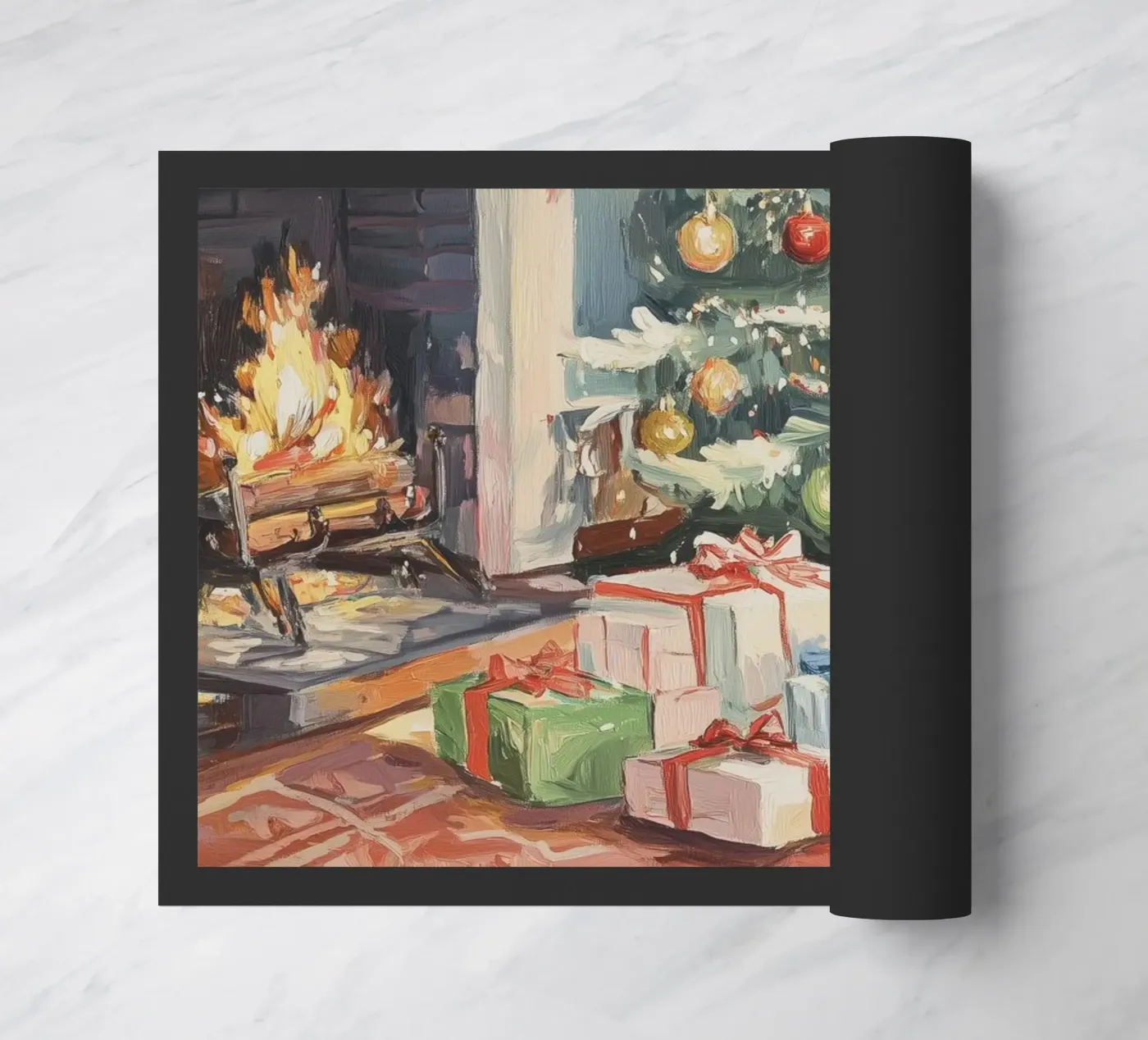 Klassieke kerst deurmat van Melloi Art Print