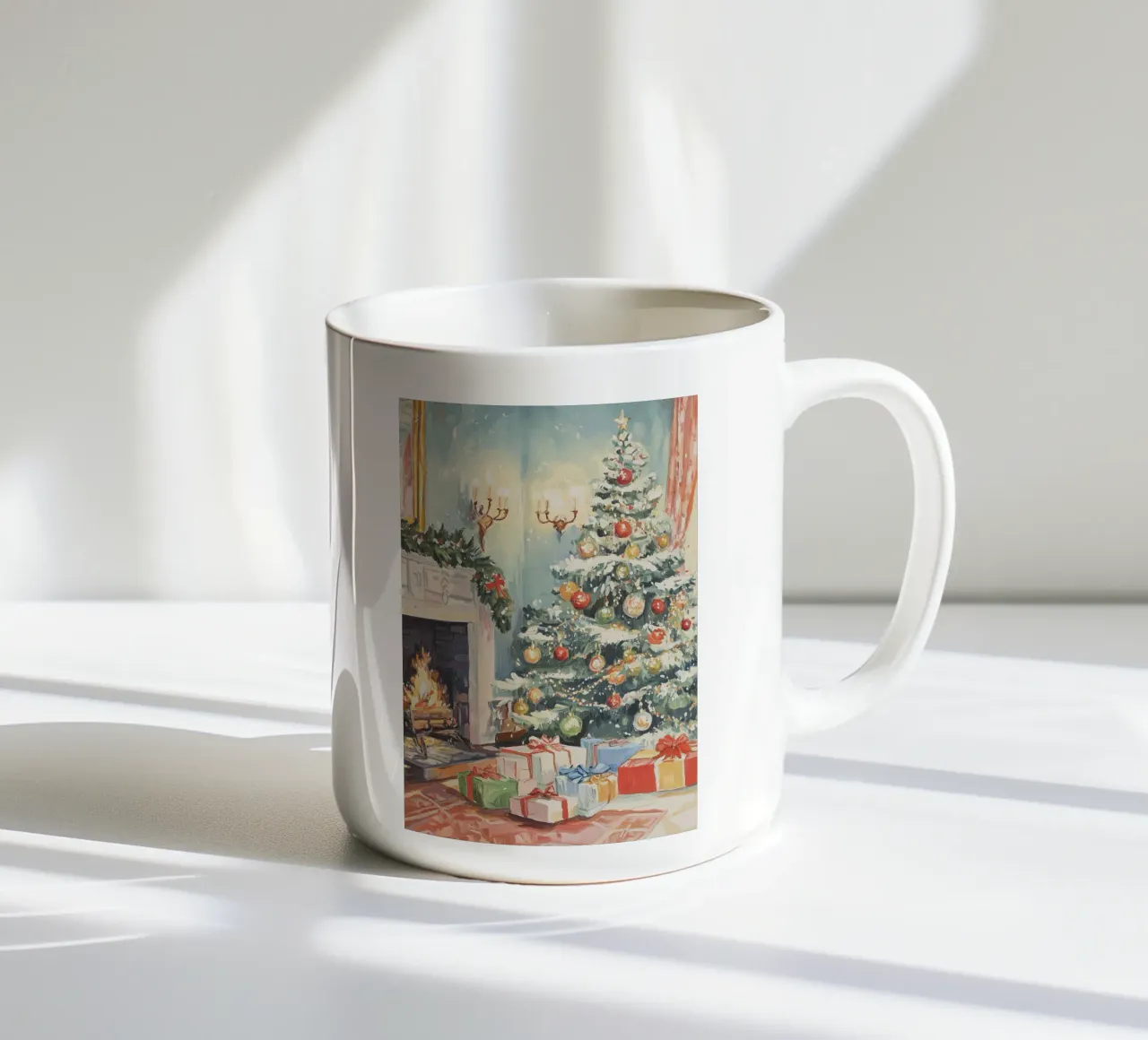 Natale classico tazza in ceramica da Melloi Art Print