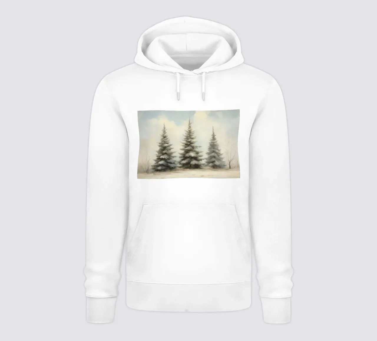 Alberi di pino felpa con cappuccio da Melloi Art Print