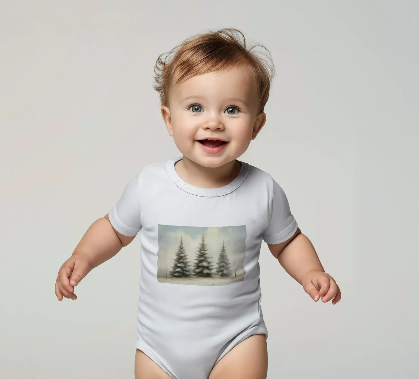 Pine Trees short-sleeve baby romper by Melloi Art Print
