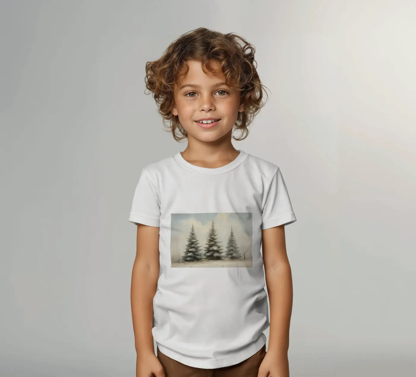 Dennenbomen kinder t-shirt van Melloi Art Print