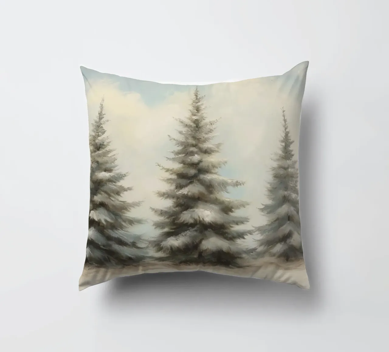 Pine Trees decorative cushion by Melloi Art Print