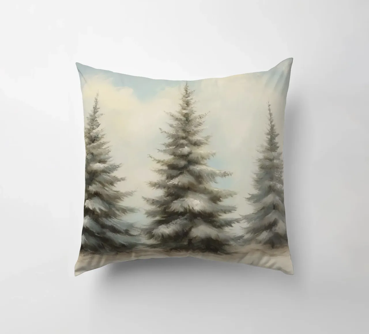 Pine Trees decorative cushion by Melloi Art Print
