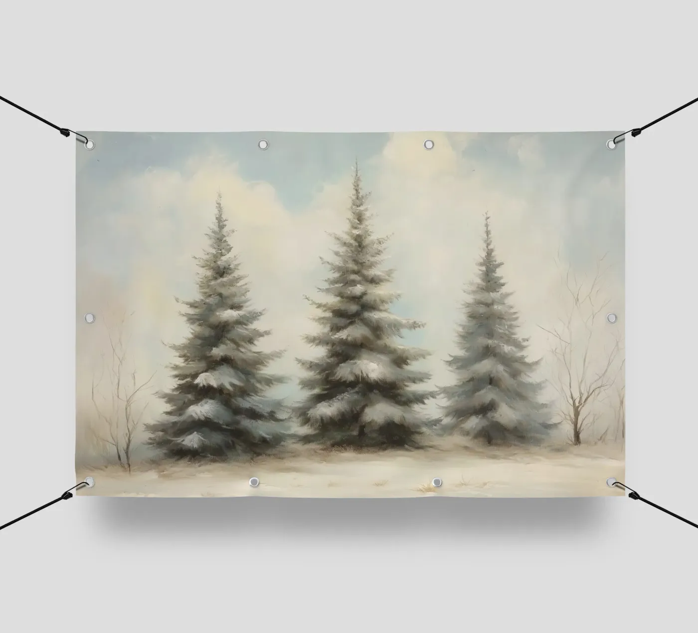 Pine Trees bâche pvc de Melloi Art Print