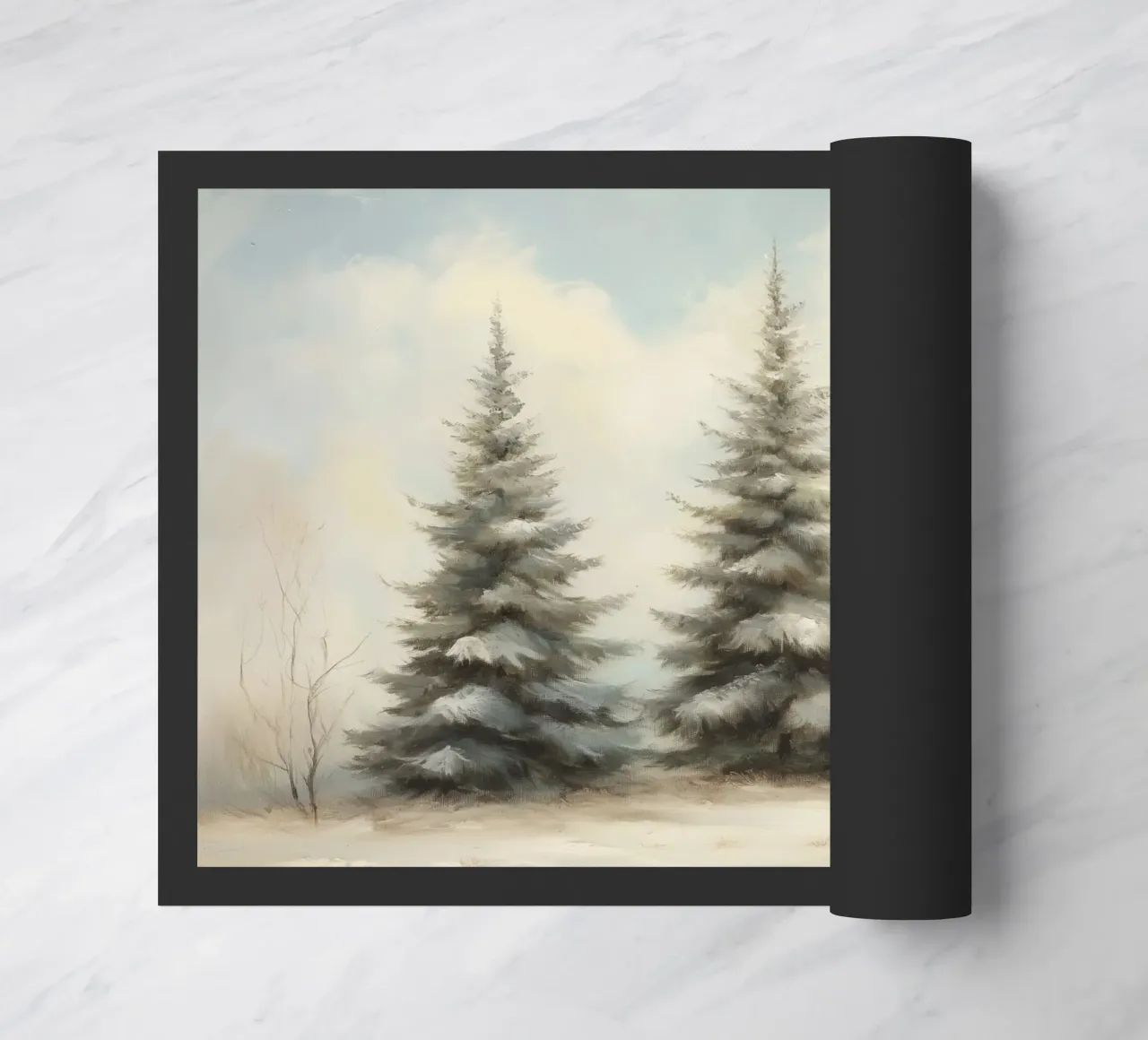 Pine Trees doormat by Melloi Art Print