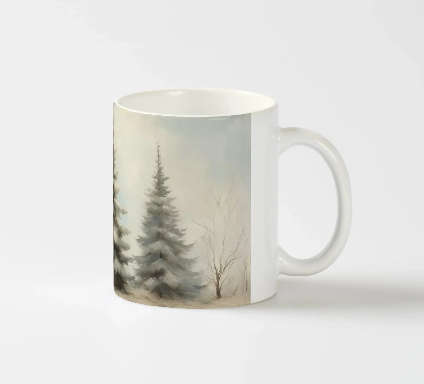 Pine Trees Keramik Tasse von Melloi Art Print