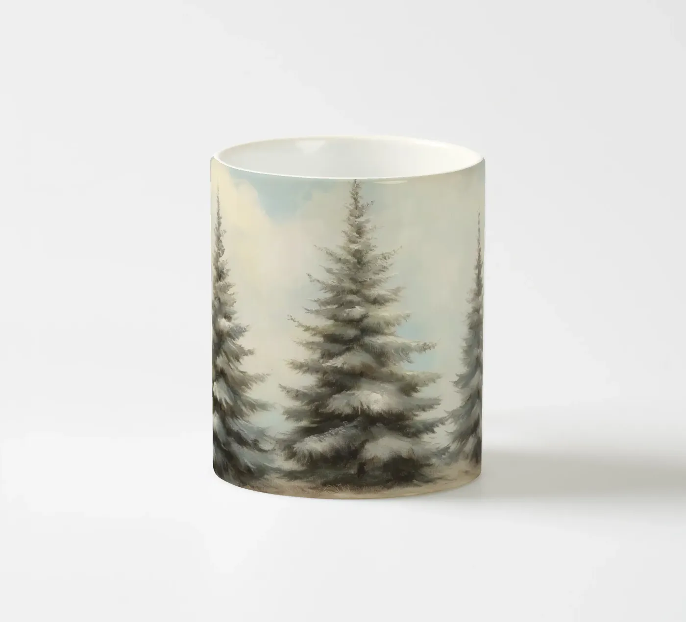 Pine Trees Keramik Tasse von Melloi Art Print