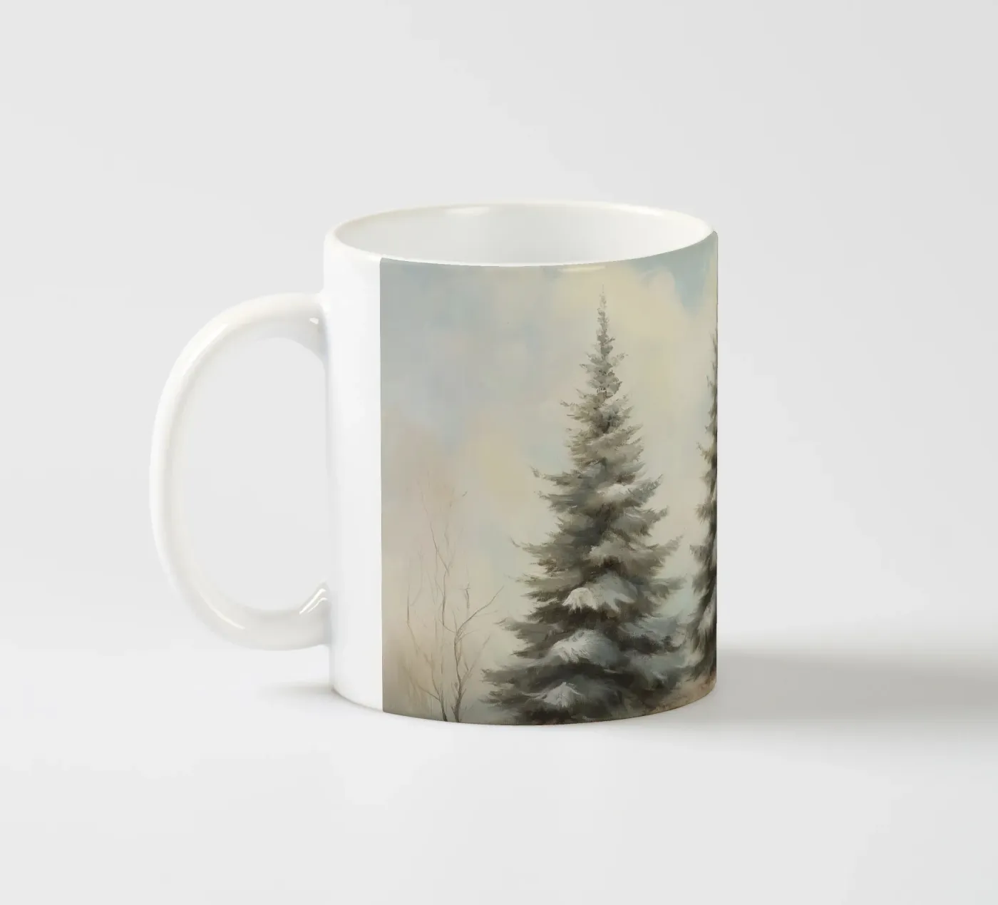 Pine Trees Keramik Tasse von Melloi Art Print