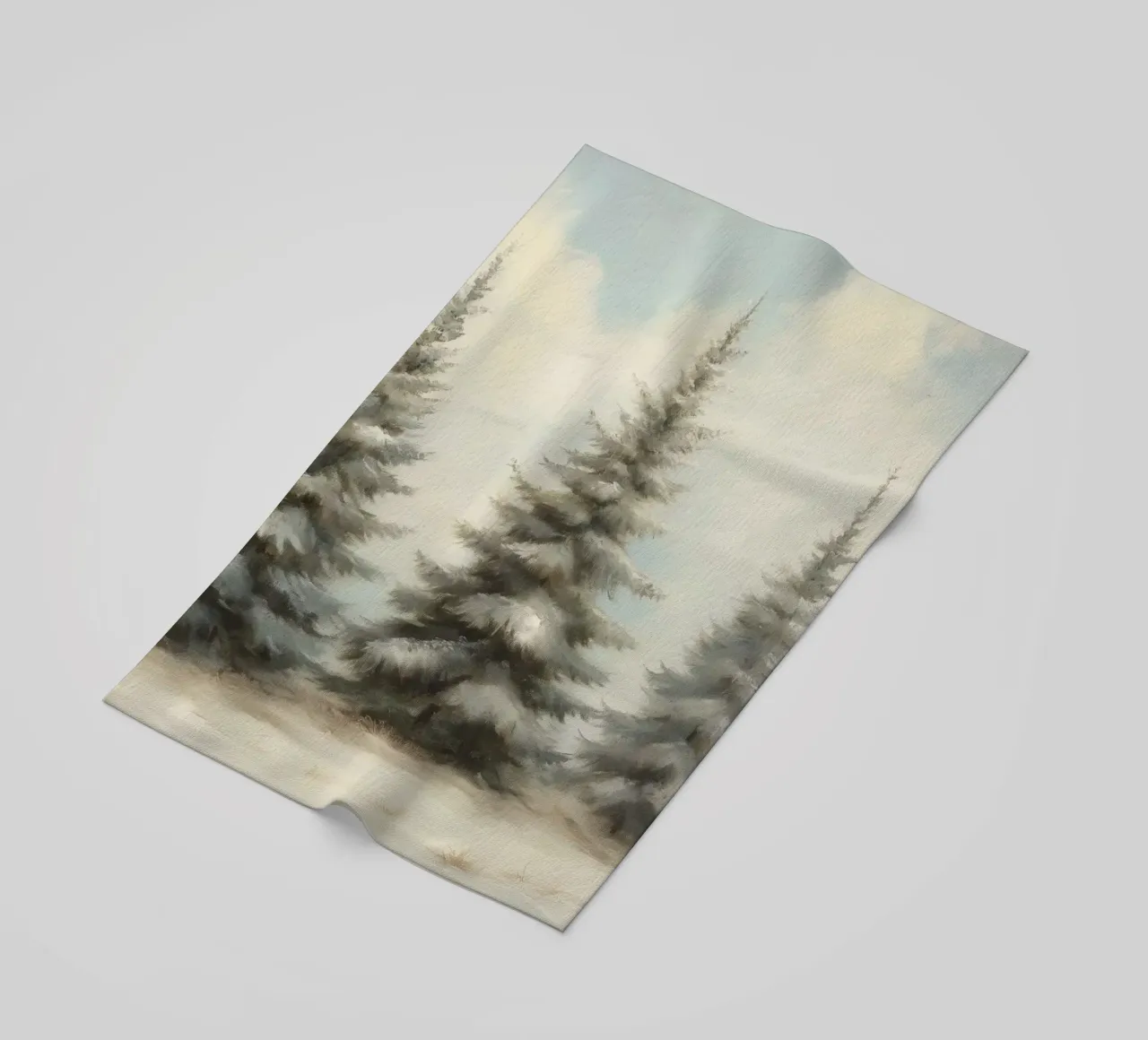 Alberi di pino telo mare da Melloi Art Print