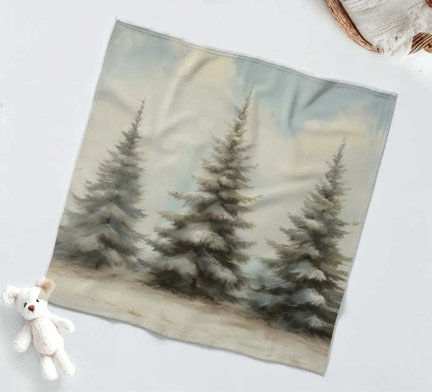 Pine Trees fleece blanket by Melloi Art Print