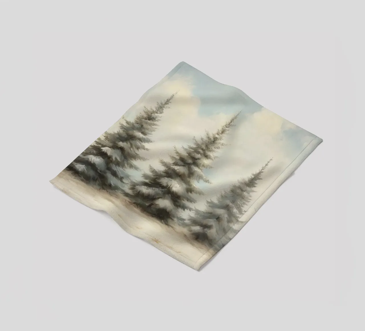 Pine Trees fleece blanket by Melloi Art Print