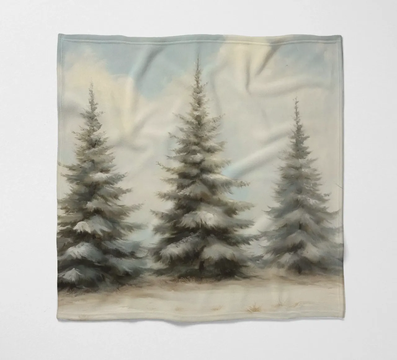 Pine Trees fleece blanket by Melloi Art Print