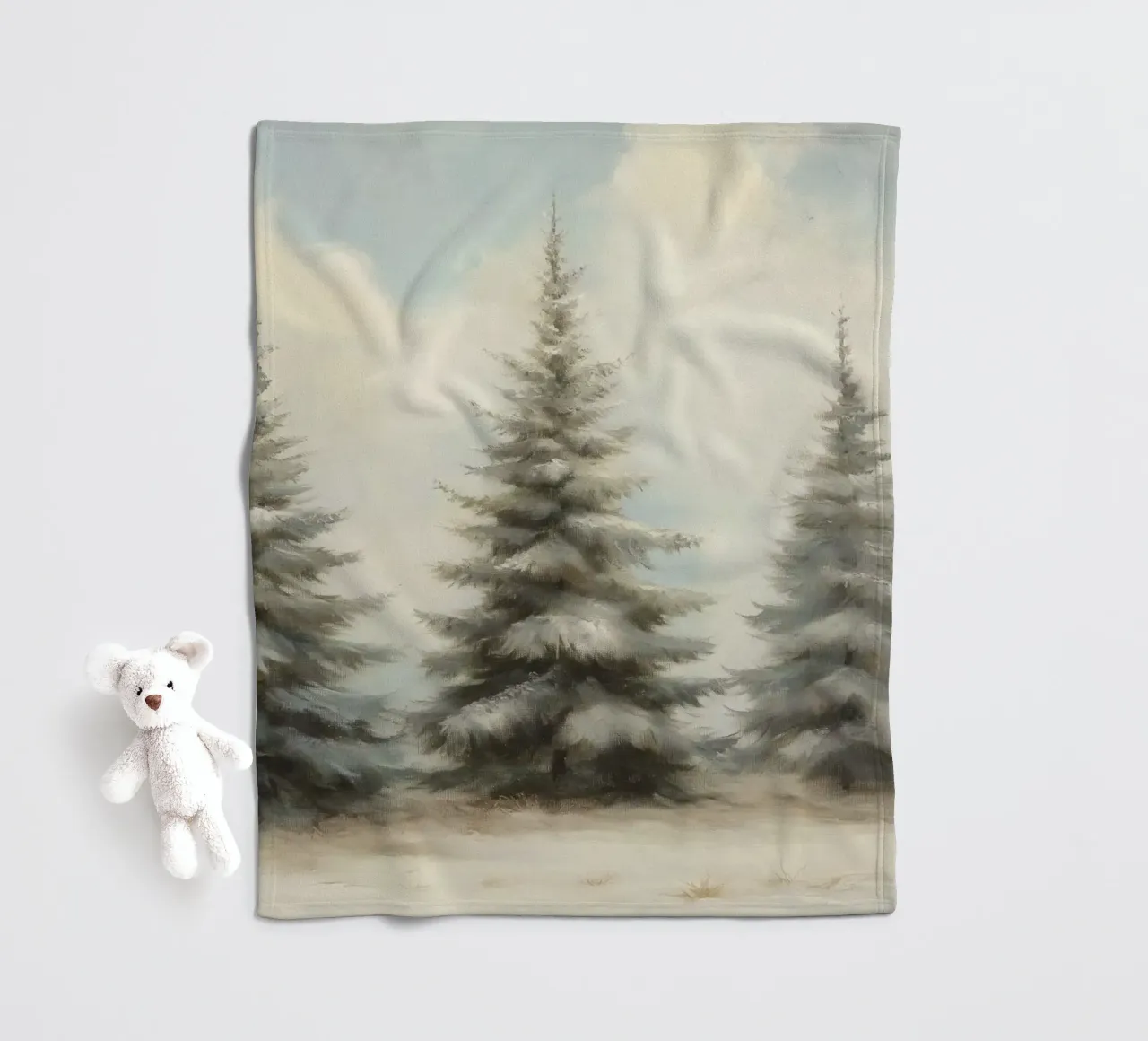 Pine Trees fleece blanket by Melloi Art Print