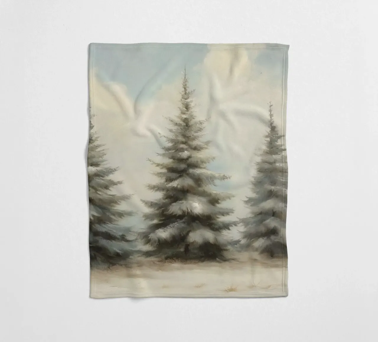 Pine Trees fleece blanket by Melloi Art Print