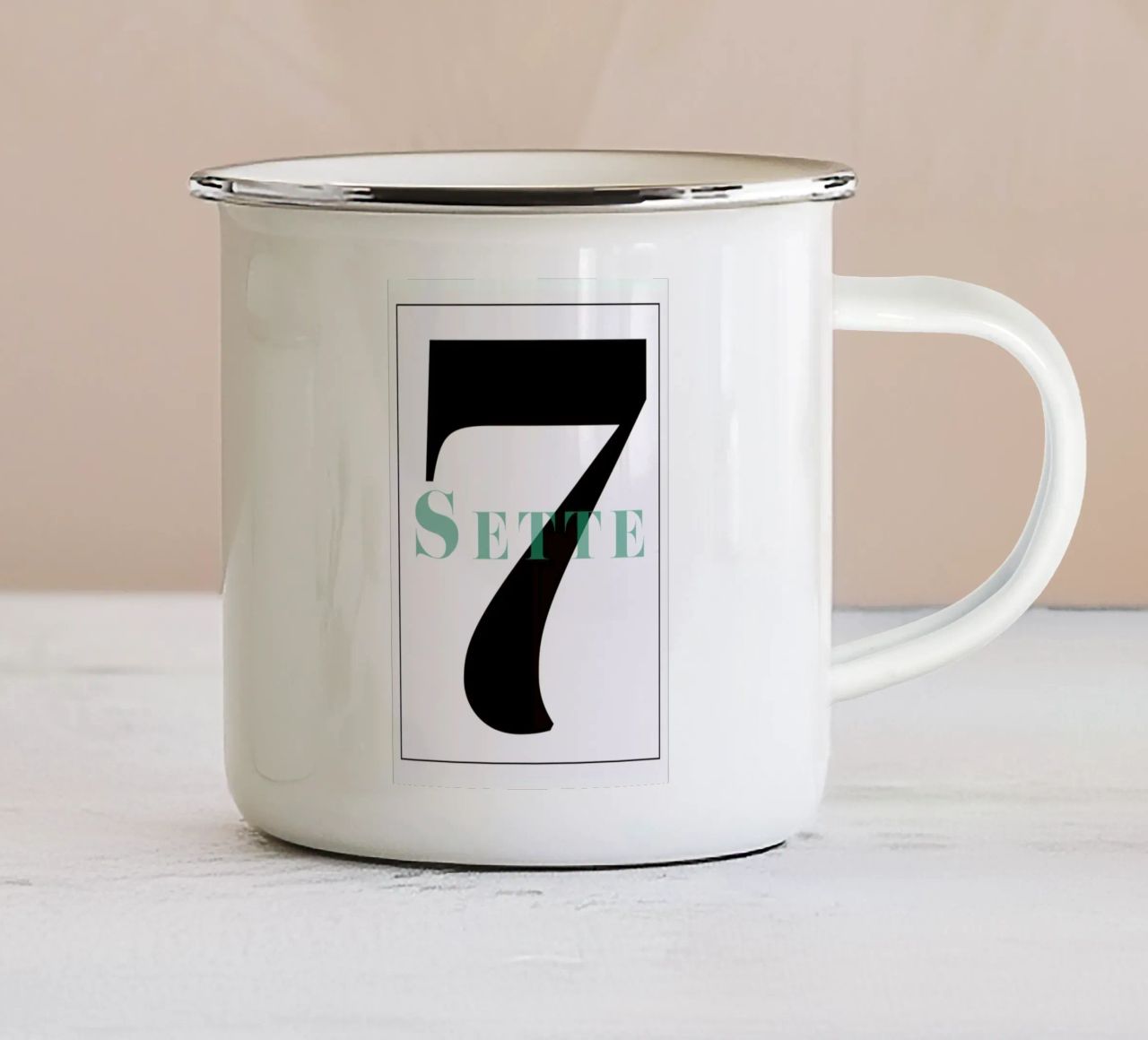 Numero 7 tazza in smalto da In Full Color