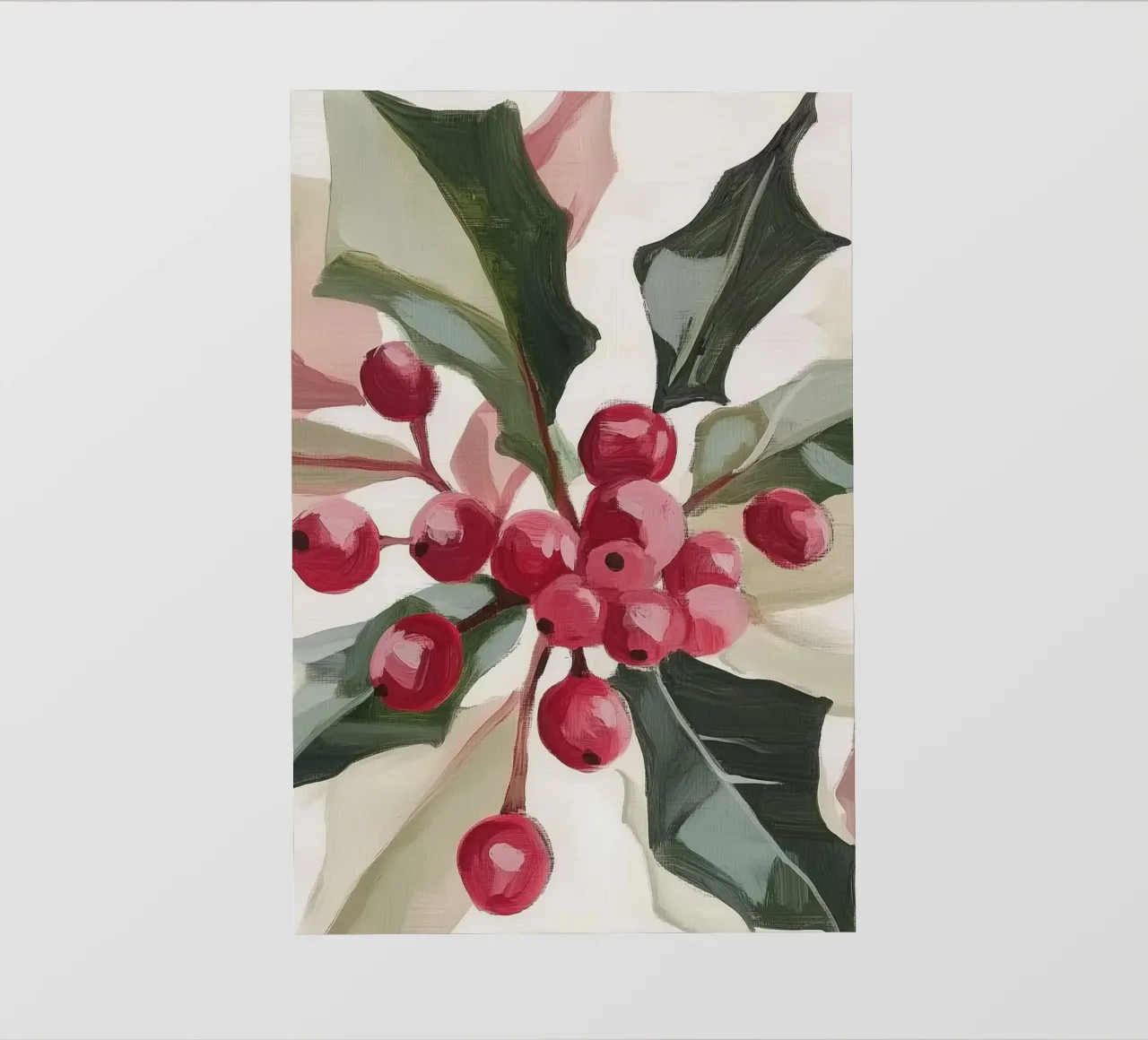 Agrifoglio di Natale telo in pvc da Melloi Art Print