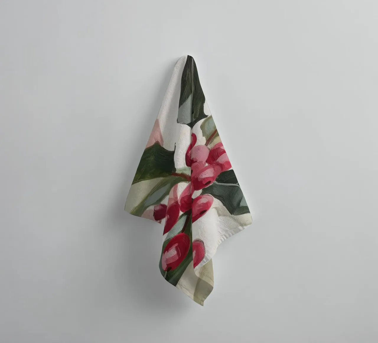 Kerstmis Hulst badhanddoek van Melloi Art Print
