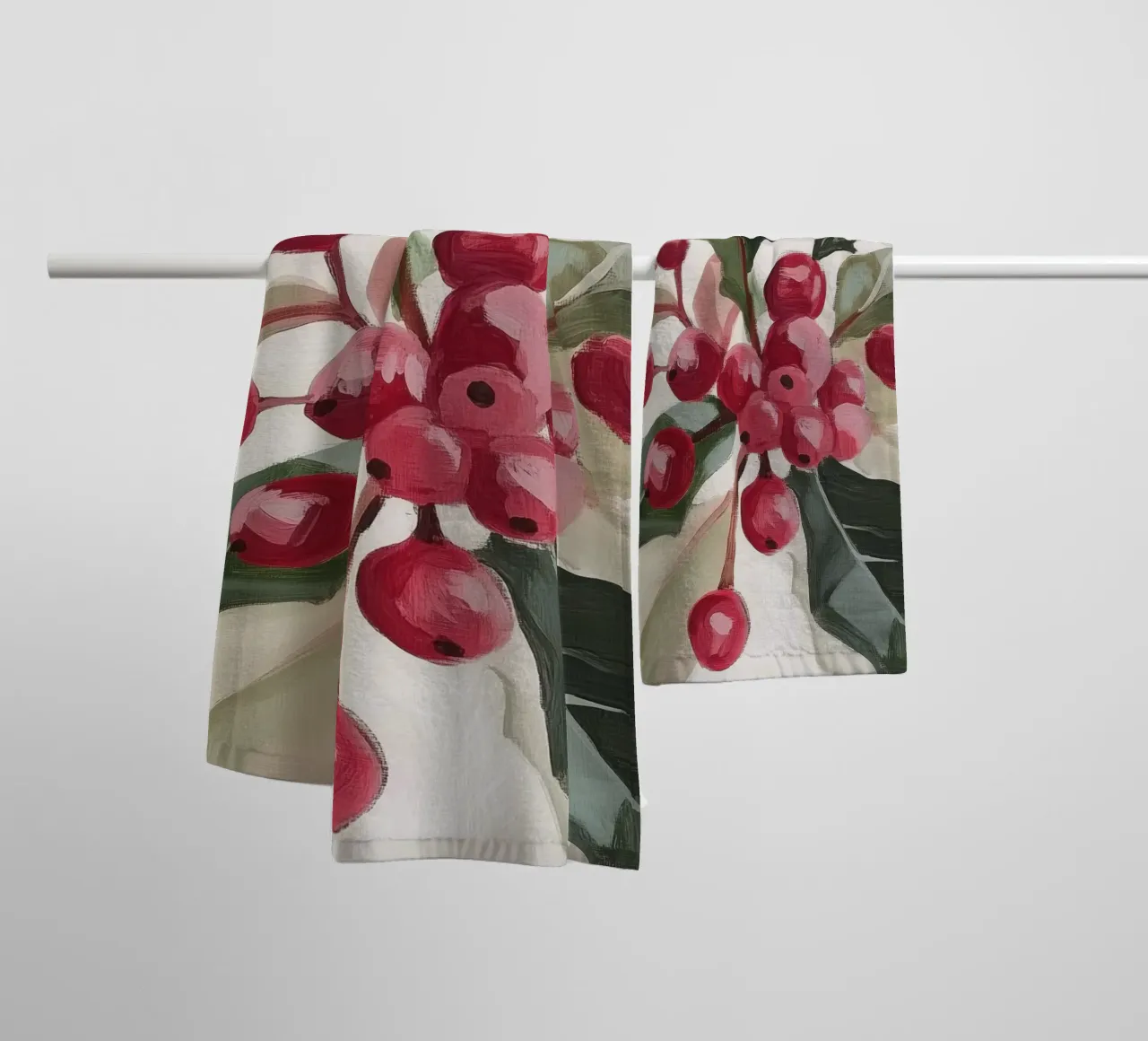 Kerstmis Hulst badhanddoek van Melloi Art Print