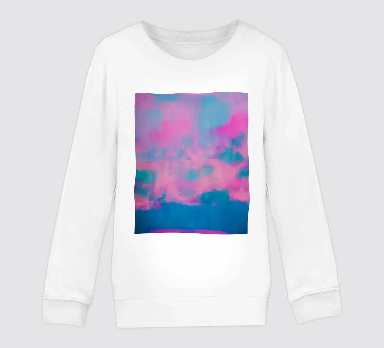 Colorful Abstract Print - Blue & Pink kids sweatshirt by FABOArt