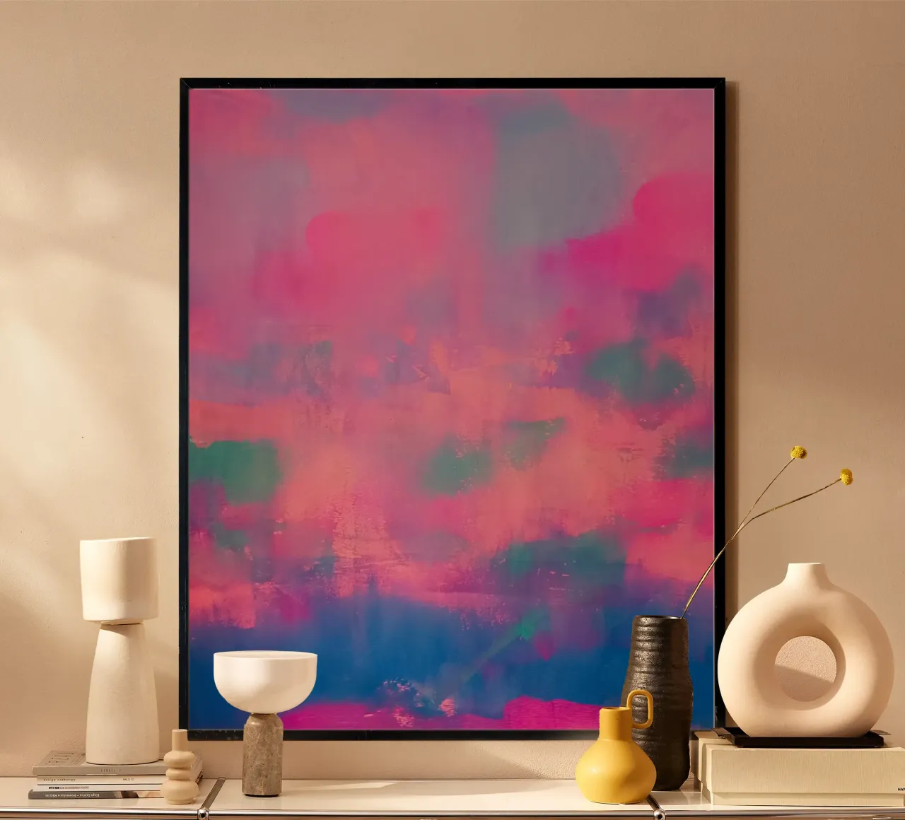 Levendige abstracte print - Chroma poster met kunststof frame van FABOArt