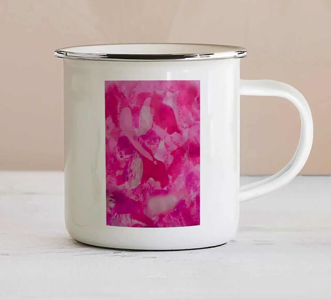 MultiPink Abstract Print mug en émail de FABOArt