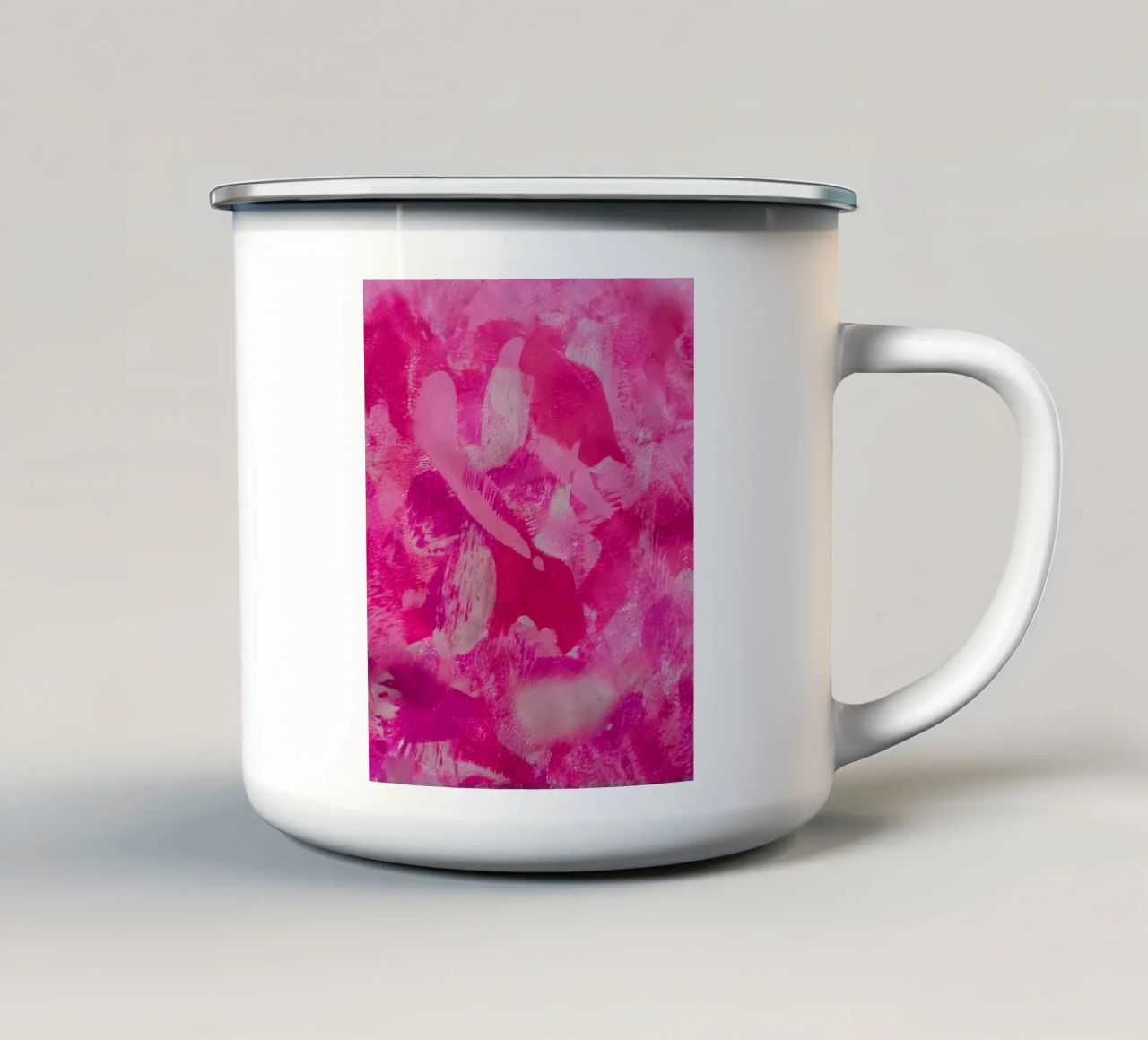 MultiRoze Abstracte Print emaille mok van FABOArt