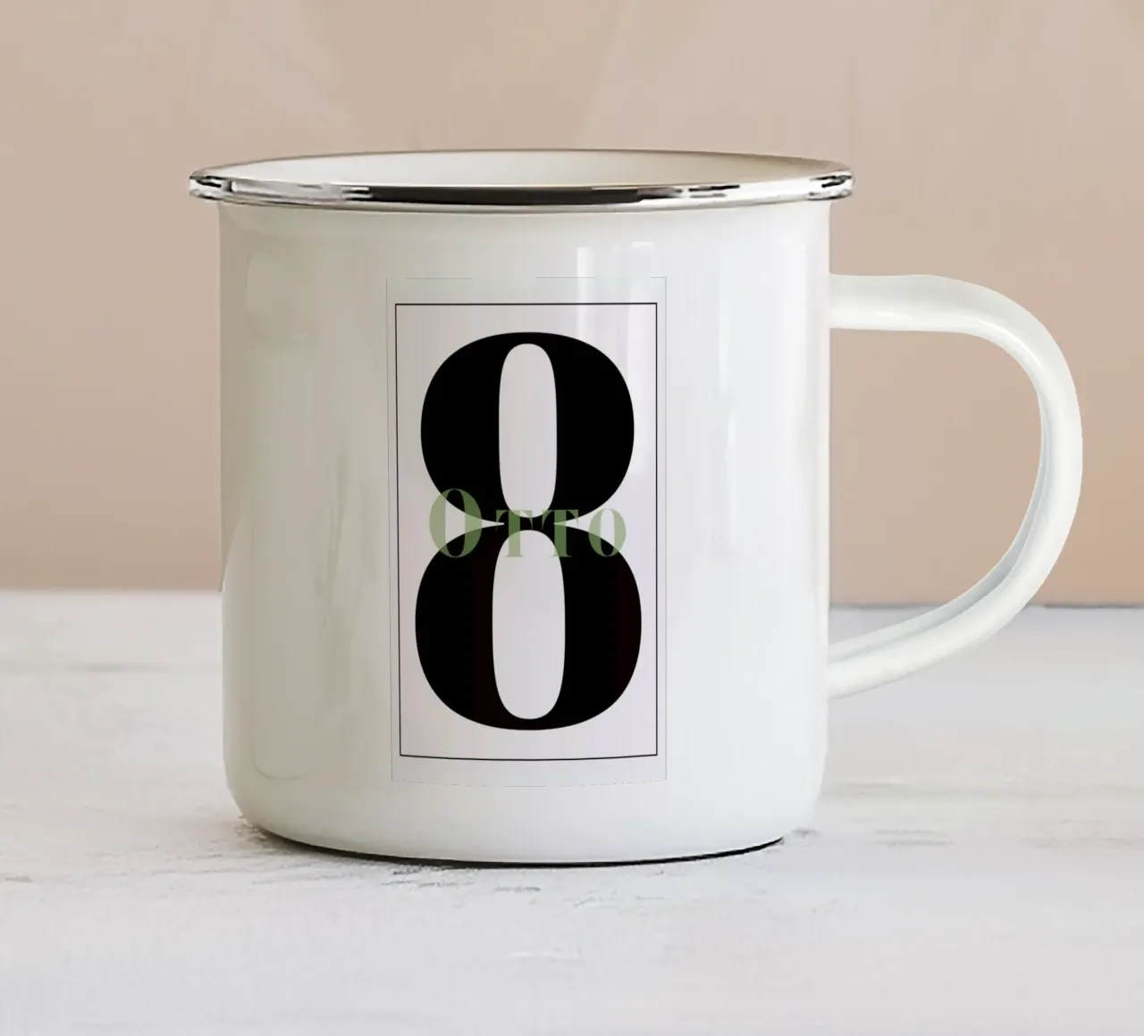 Numero 8 tazza in smalto da In Full Color