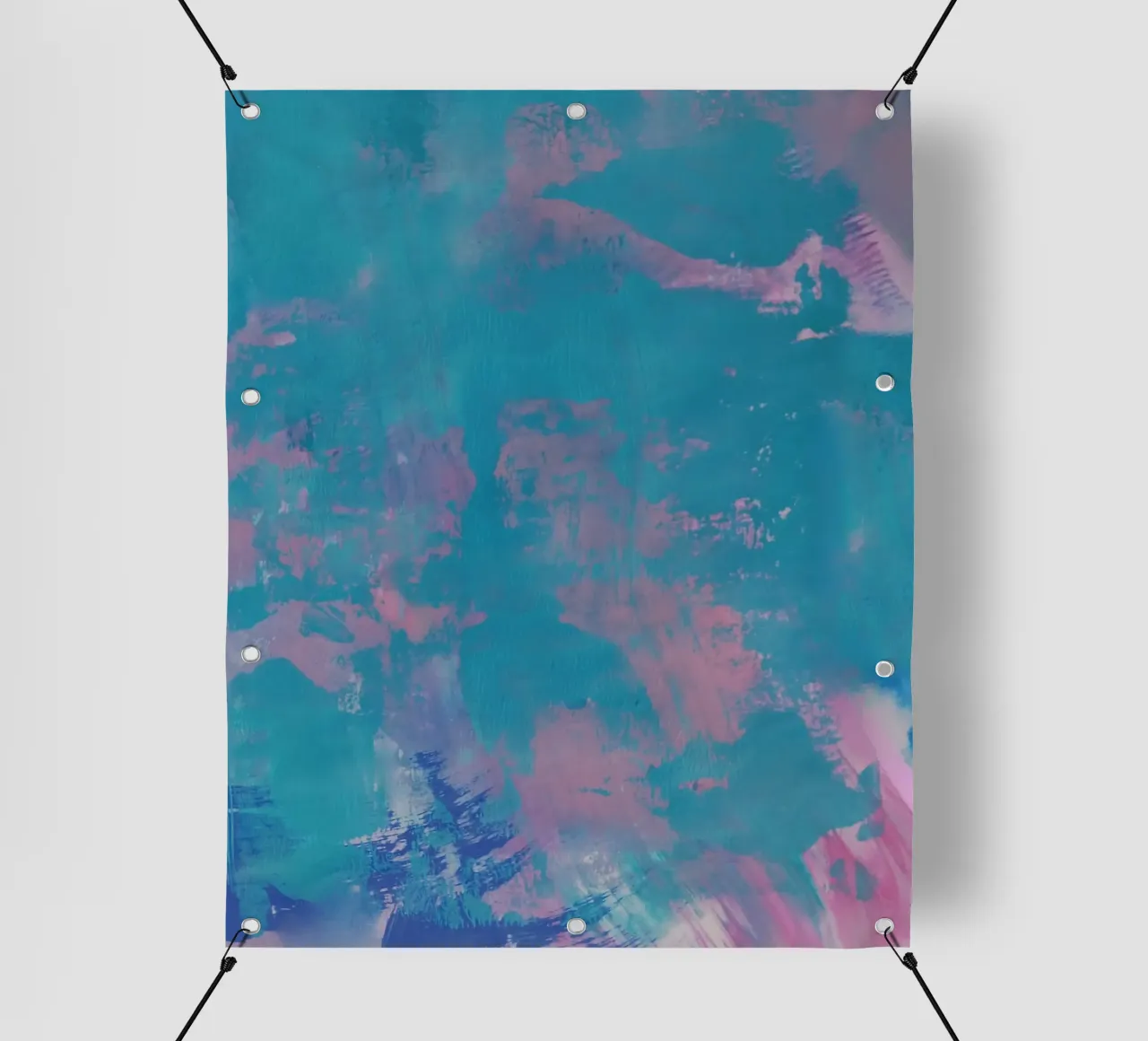 Stampa astratta colorata - Verde acqua e rosa telo in pvc da FABOArt