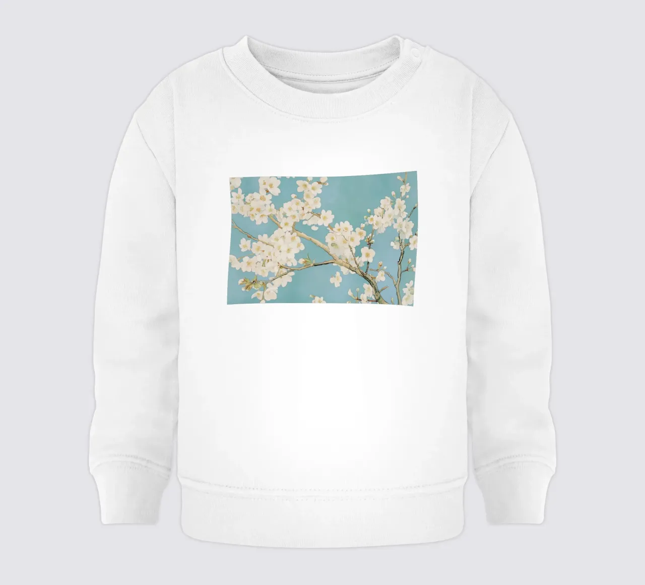 Fiore di ciliegio bianco felpa neonato da Melloi Art Print