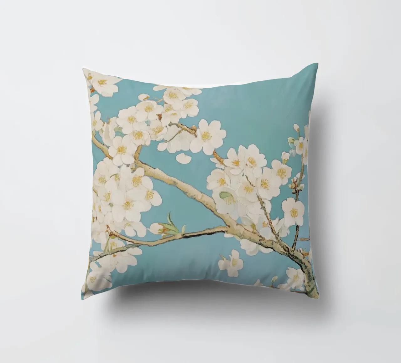 Fiore di ciliegio bianco cuscino da Melloi Art Print