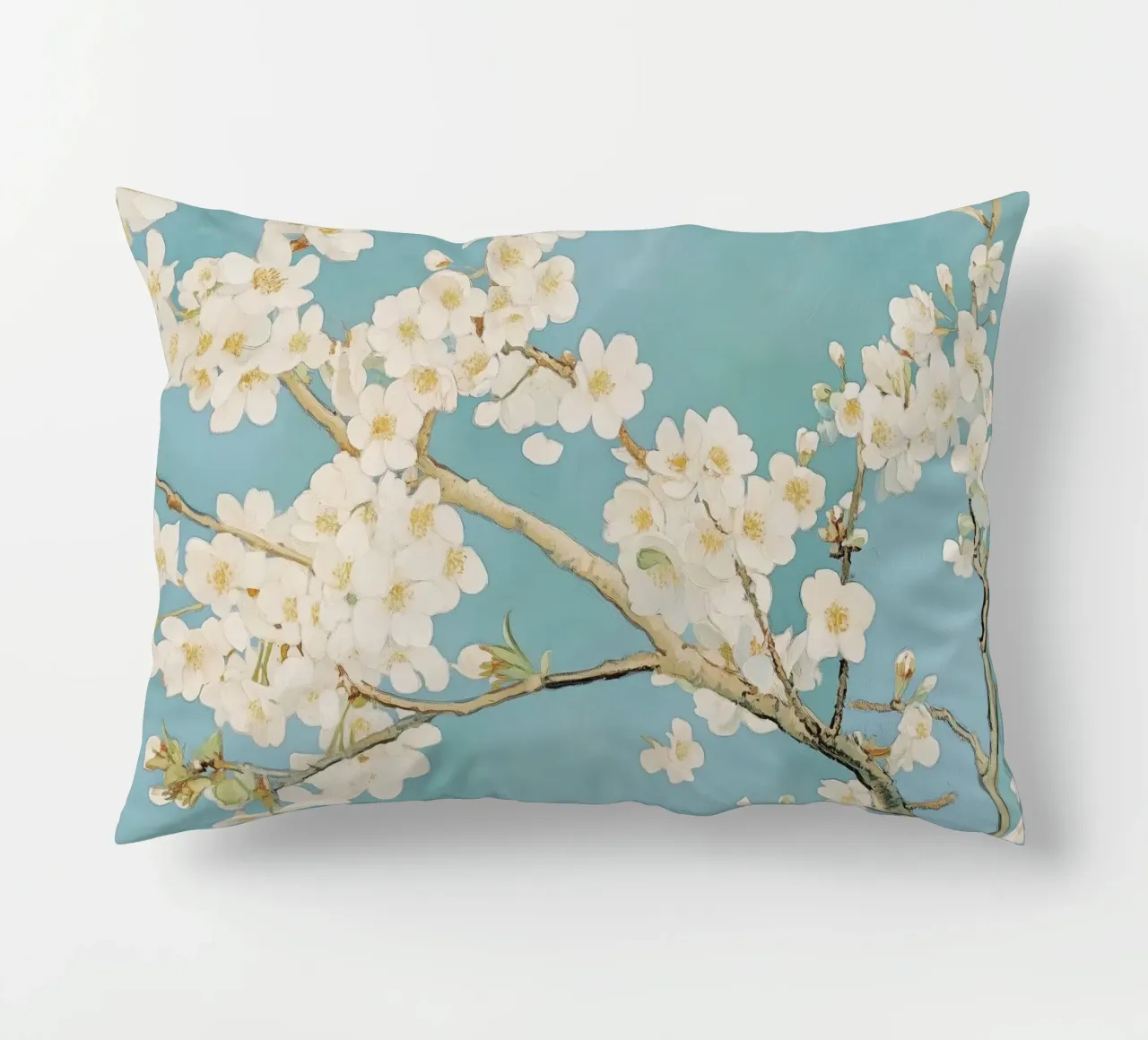 Fiore di ciliegio bianco cuscino da Melloi Art Print