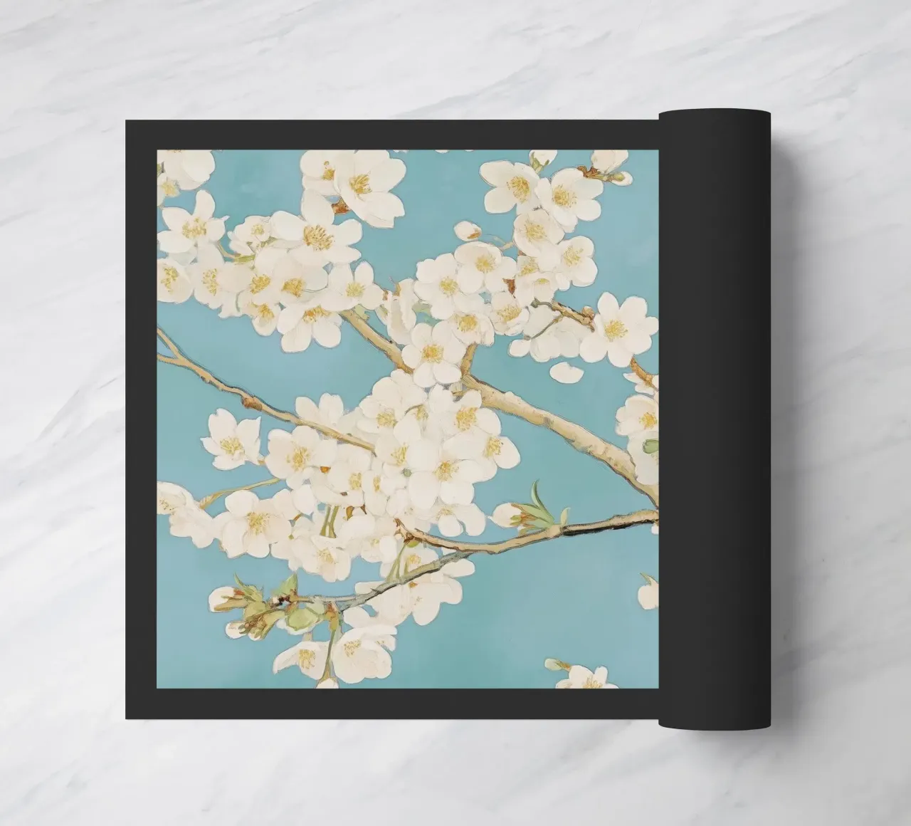 Fiore di ciliegio bianco zerbino da Melloi Art Print