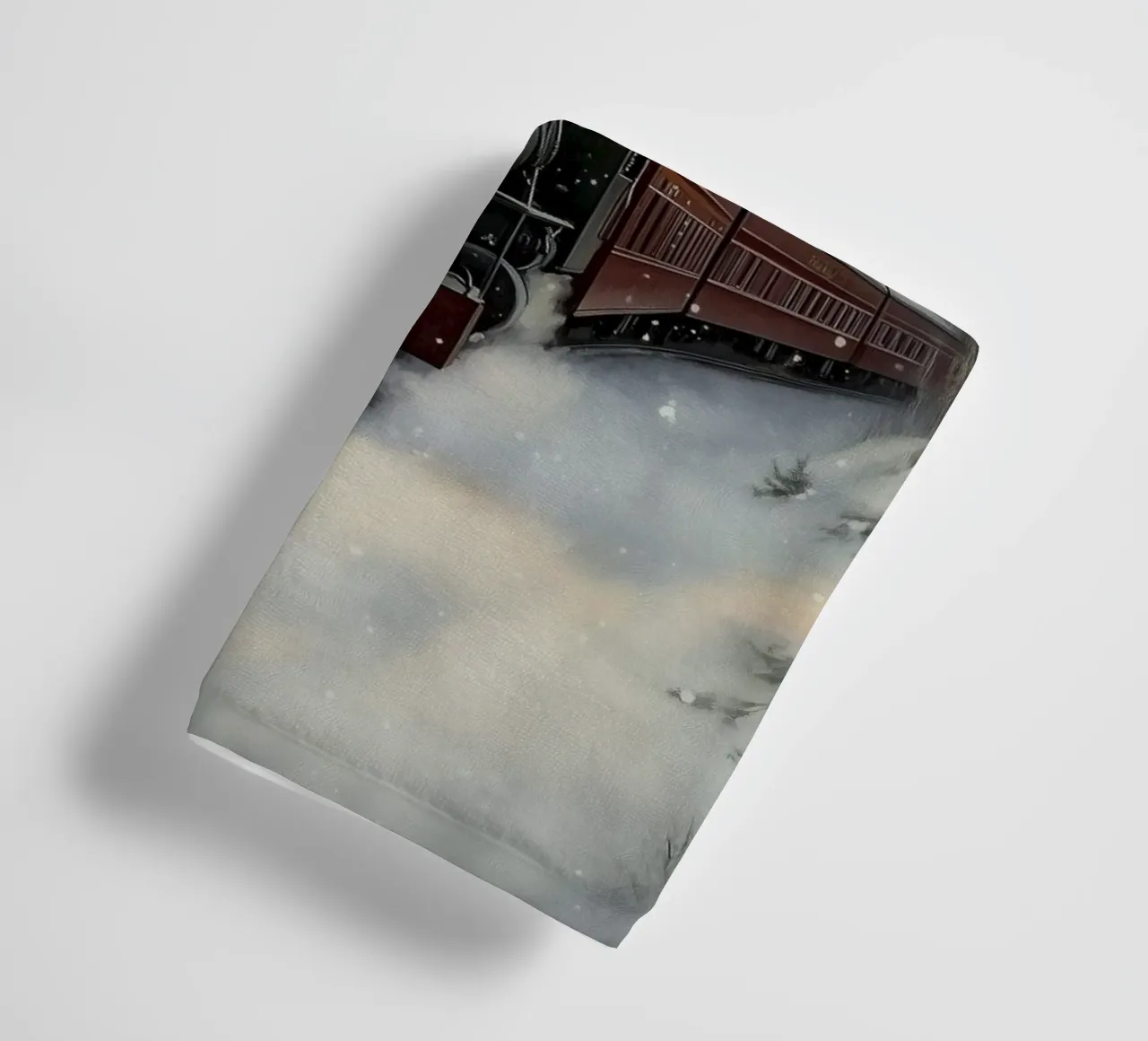 Snowfall Steam Train towel by Melloi Art Print